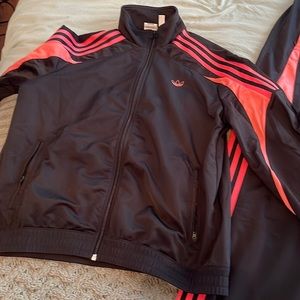 Pink and black Adidas jumpsuit